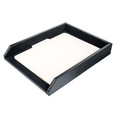 Classic Black Leather Letter Tray