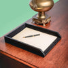 Classic Black Leather Letter Tray Classic Black Leather Letter Tray