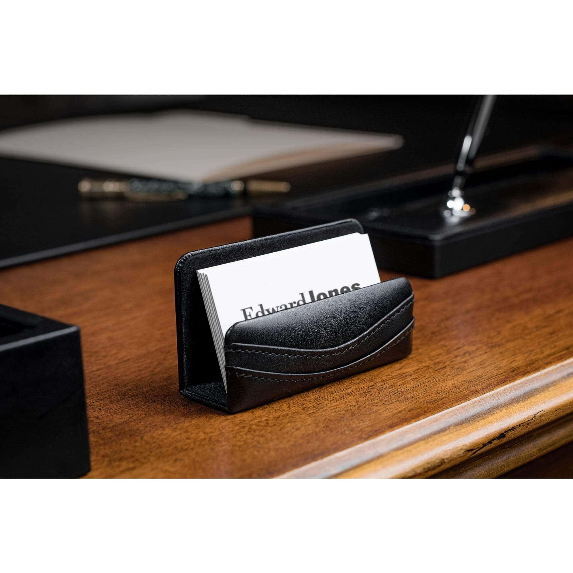 Classic Black Leather Business Card Holder Classic Black Leather Business Card Holder
