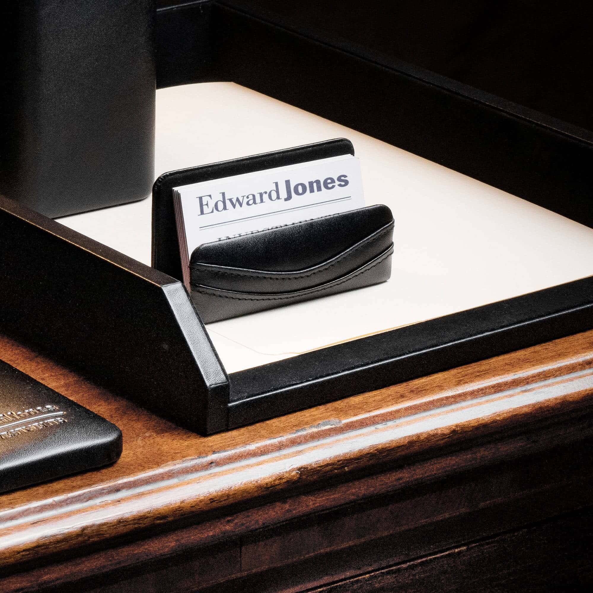 Classic Black Leather Business Card Holder Classic Black Leather Business Card Holder