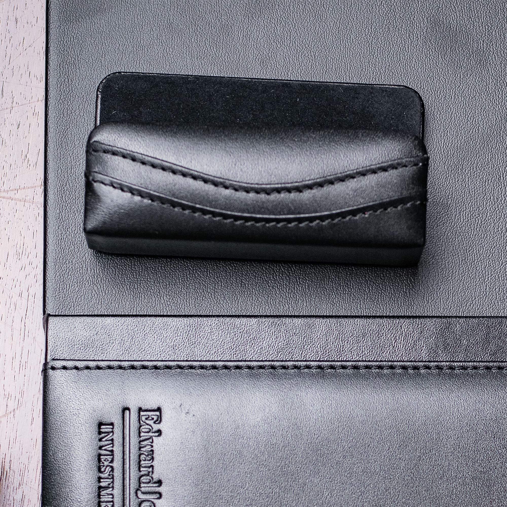 Classic Black Leather Business Card Holder Classic Black Leather Business Card Holder