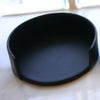 Black Leather 4pc Round Coaster Holder Black Leather 4pc Round Coaster Holder