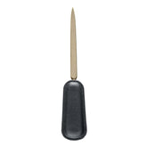 Classic Black Leather Letter Opener, Gold