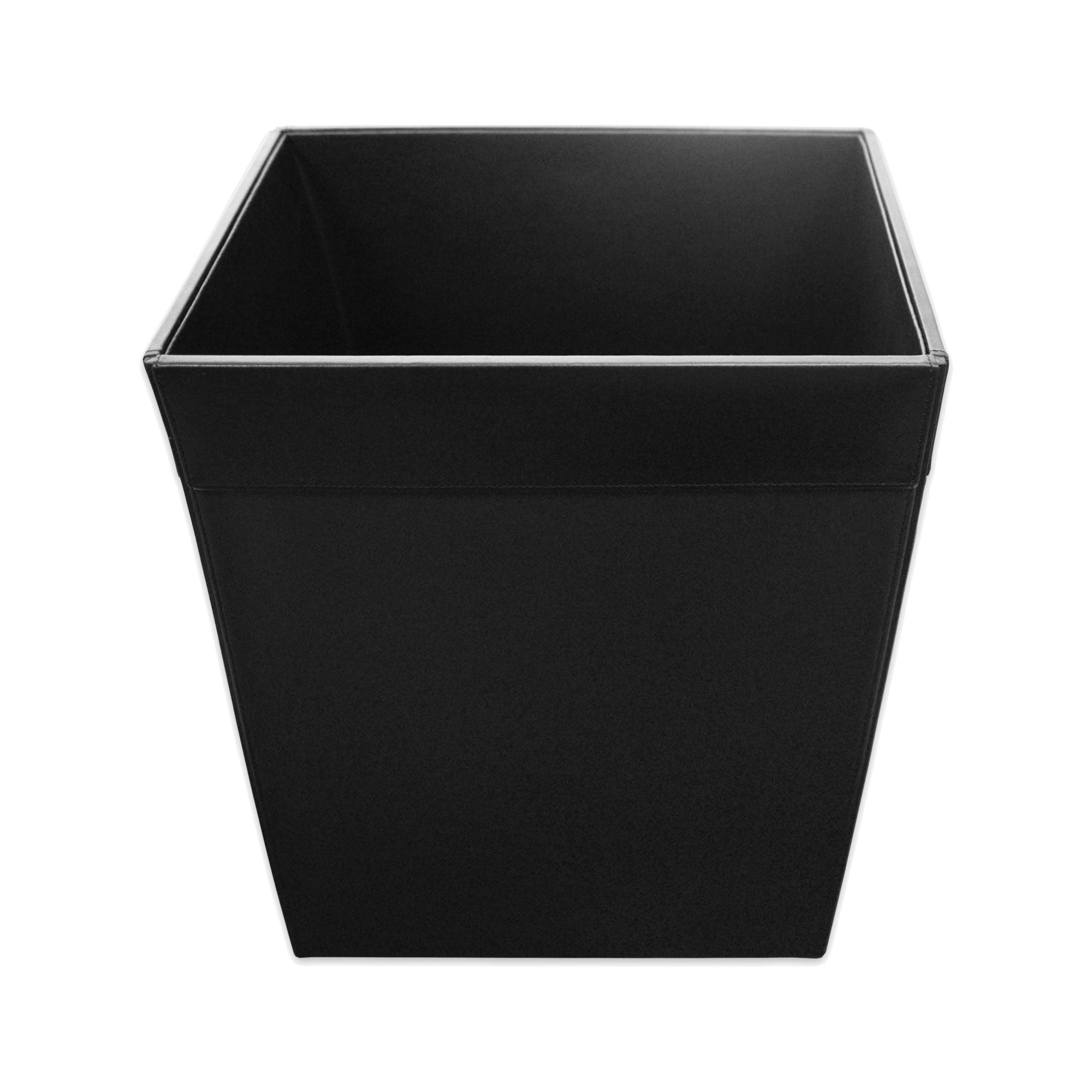 Classic Black Leather Square Waste Basket, 32 Qt Classic Black Leather Square Waste Basket, 32 Qt