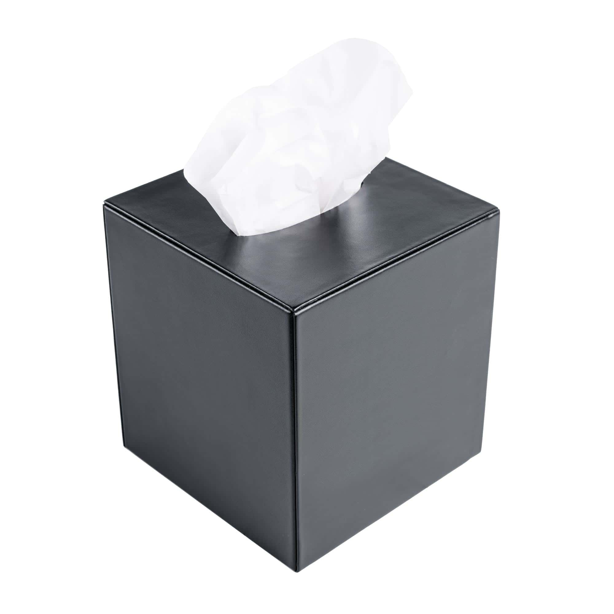 Black Leather Tissue Box Cover Black Leather Tissue Box Cover