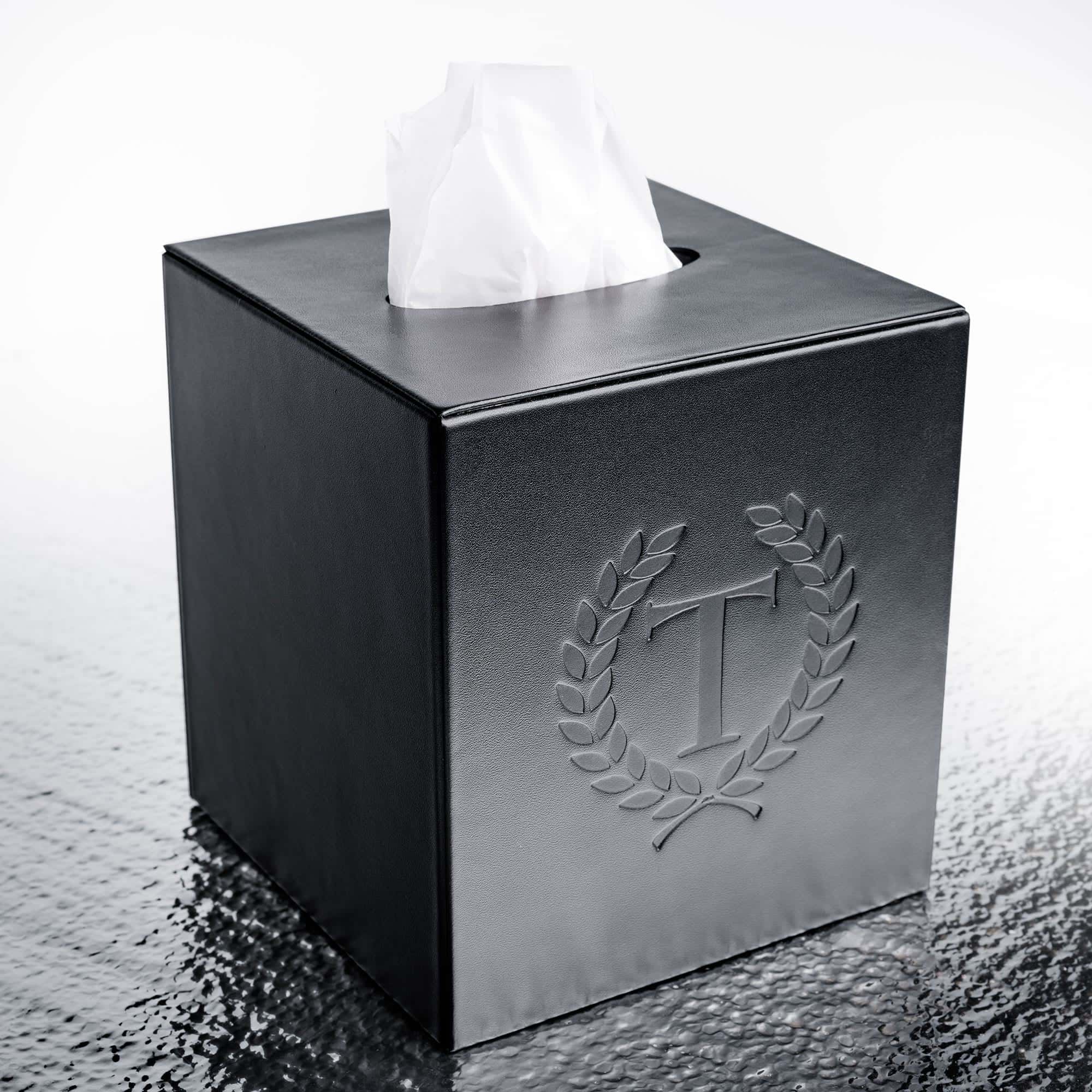 Black Leather Tissue Box Cover Black Leather Tissue Box Cover