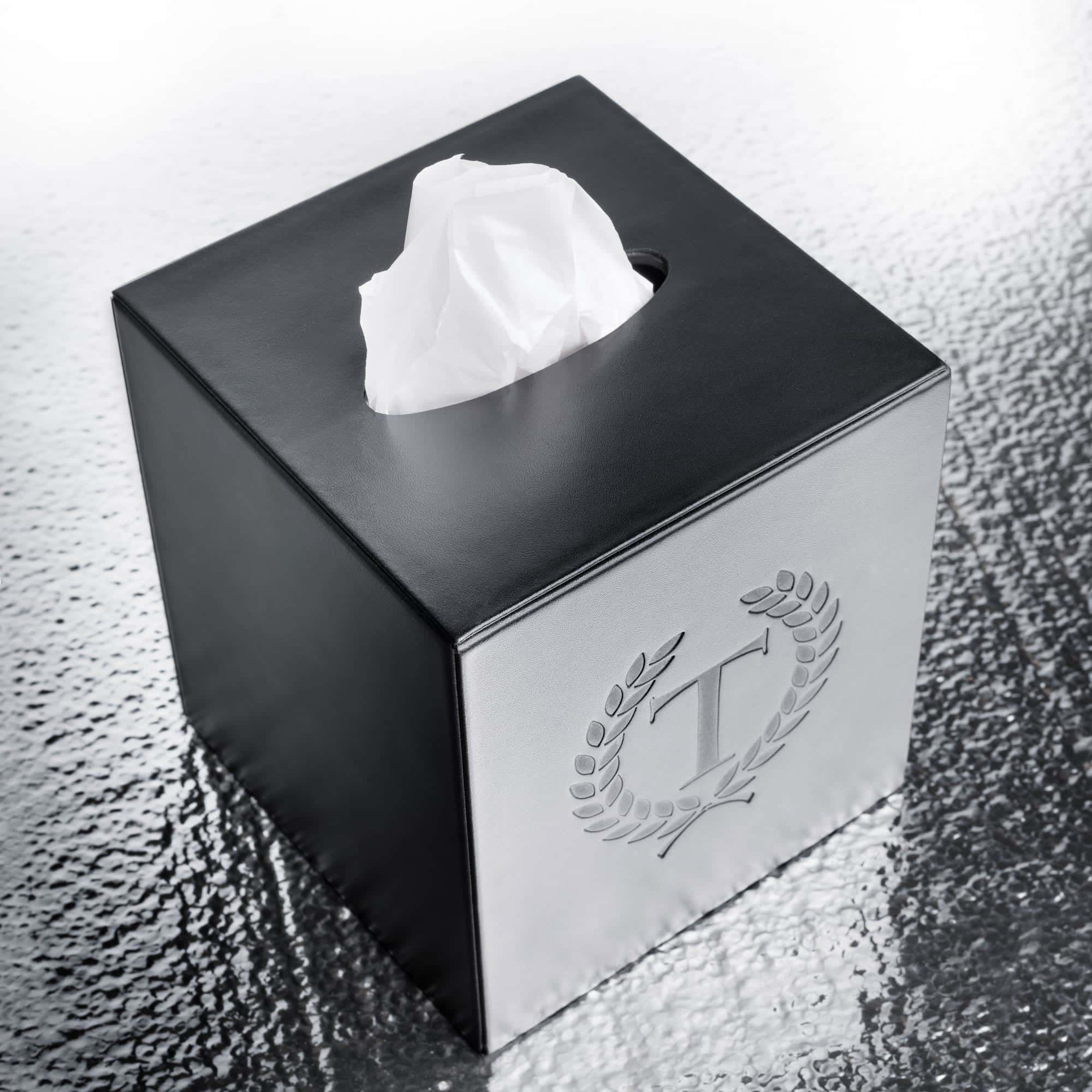 Black Leather Tissue Box Cover Black Leather Tissue Box Cover