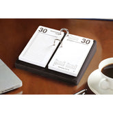 Black Leather Calendar Holder, Small, Silver