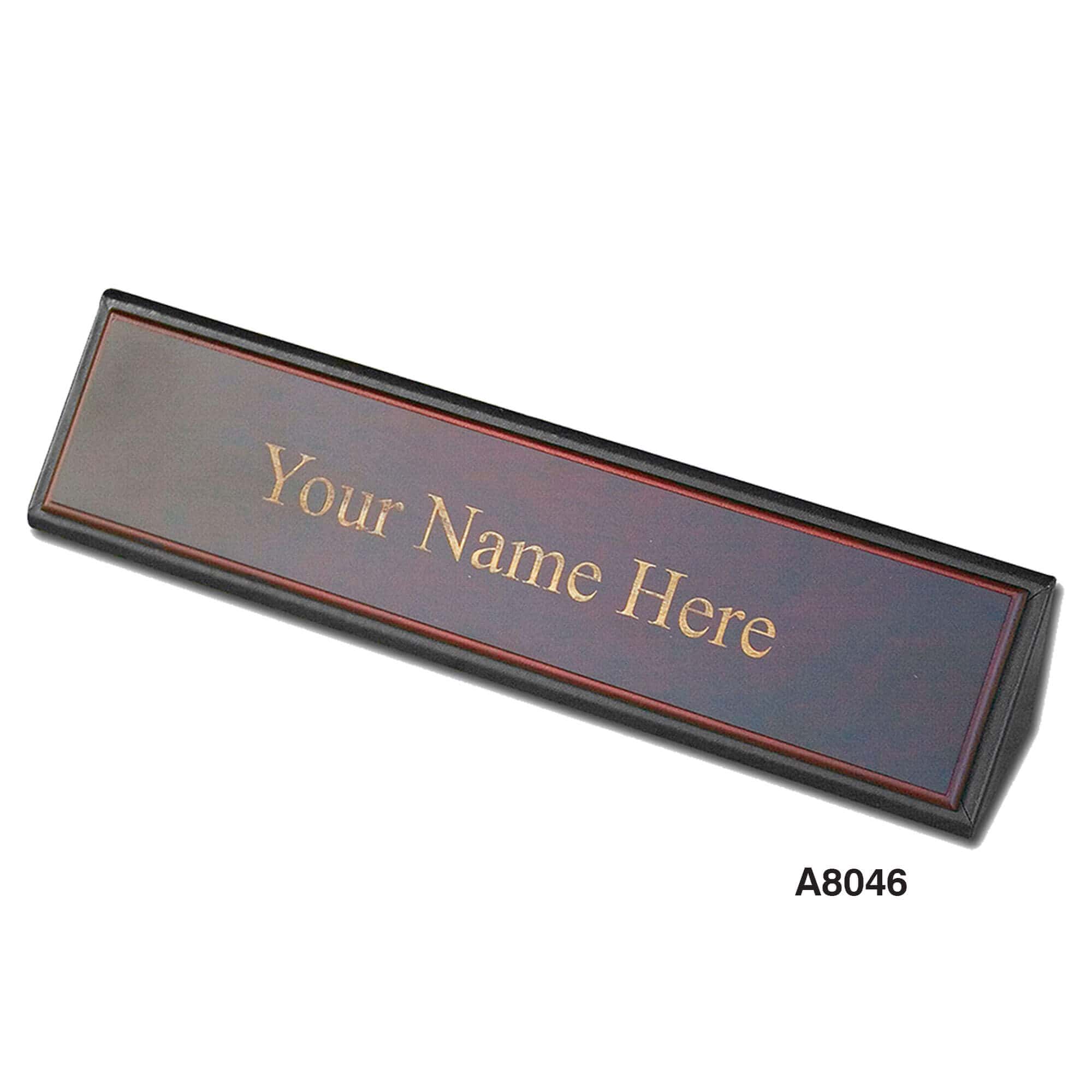 Classic Black Leather Nameplate Holder Classic Black Leather Nameplate Holder