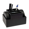 Black Leather 8 Round Coaster Set w/ Holder Black Leather 8 Round Coaster Set w/ Holder