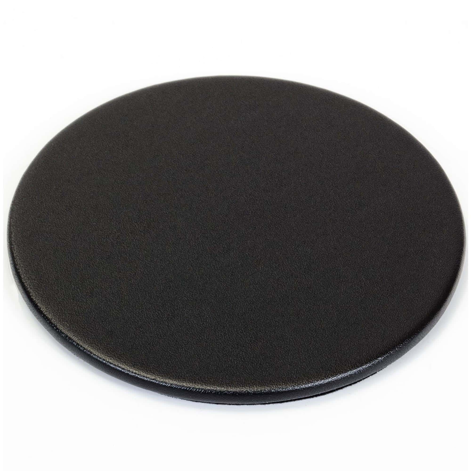 Black Leather 8 Round Coaster Set w/ Holder Black Leather 8 Round Coaster Set w/ Holder