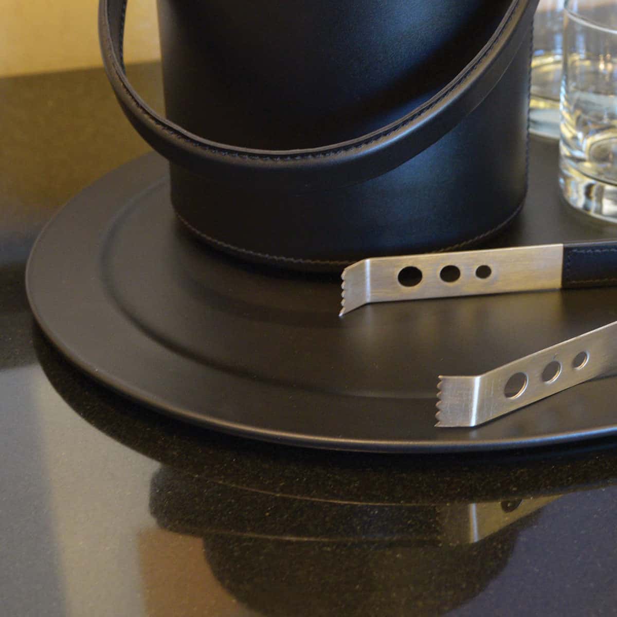 Classic Black Leather Serving Tray Classic Black Leather Serving Tray