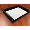 Classic Black Leather Letter Tray, Side Load Classic Black Leather Letter Tray, Side Load