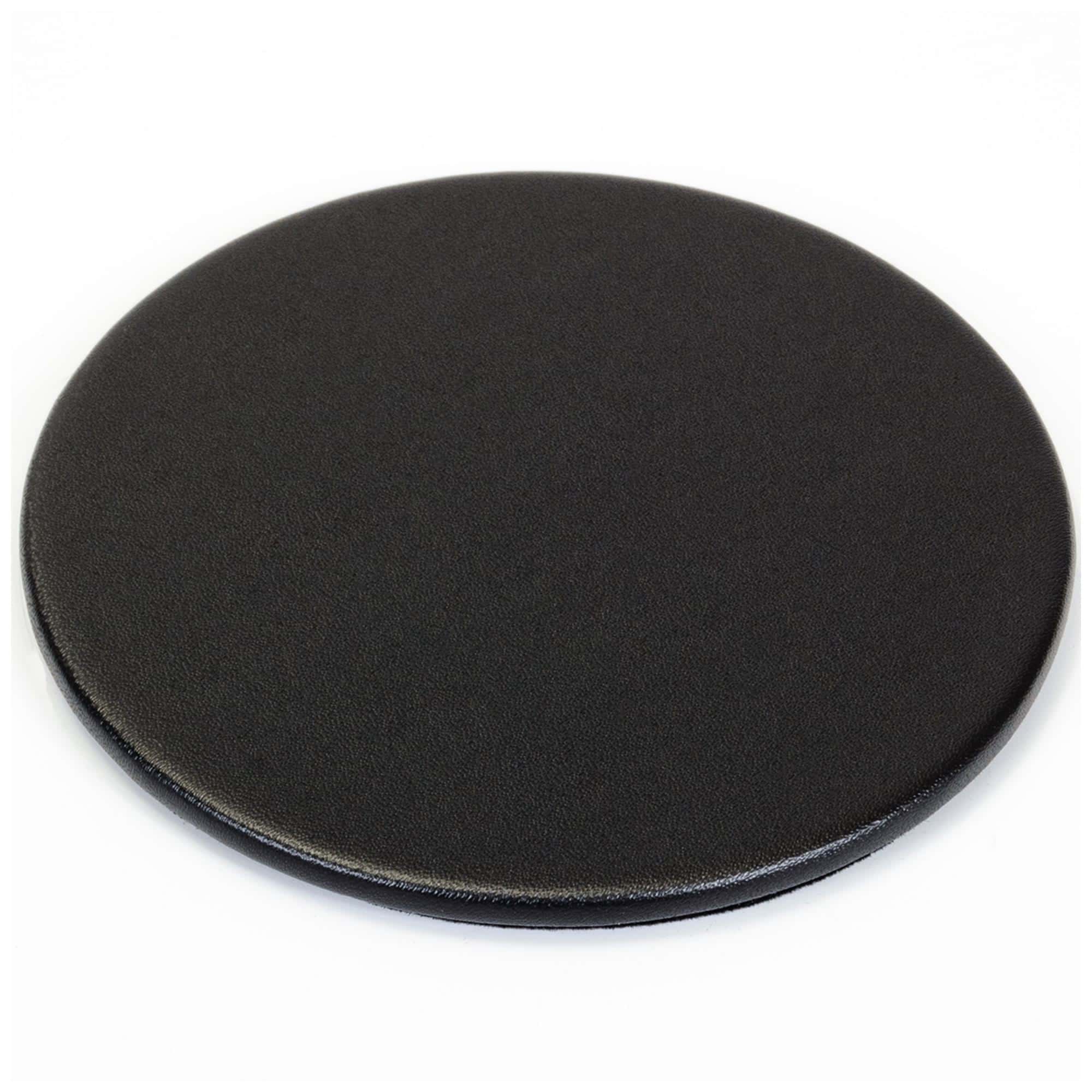 Classic Black Leather Coaster, Round Classic Black Leather Coaster, Round