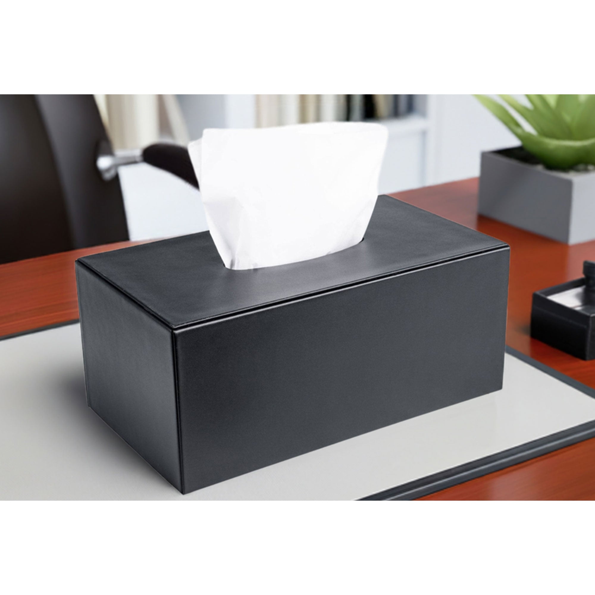 Classic Black Leather Rectangular Tissue Box Cover Classic Black Leather Rectangular Tissue Box Cover