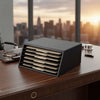 Classic Black Leather Vertical File Sorter/Holder Classic Black Leather Vertical File Sorter/Holder