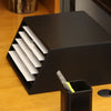 Classic Black Leather Vertical File Sorter/Holder Classic Black Leather Vertical File Sorter/Holder