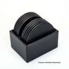 Black Leatherette 10pc Coaster Holder Black Leatherette 10pc Coaster Holder
