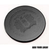 Black Leatherette 10 Round Coaster Set w/ Holder Black Leatherette 10 Round Coaster Set w/ Holder