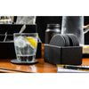 Black Leatherette 10 Round Coaster Set w/ Holder Black Leatherette 10 Round Coaster Set w/ Holder