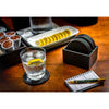 Black Leatherette 10 Round Coaster Set w/ Holder Black Leatherette 10 Round Coaster Set w/ Holder