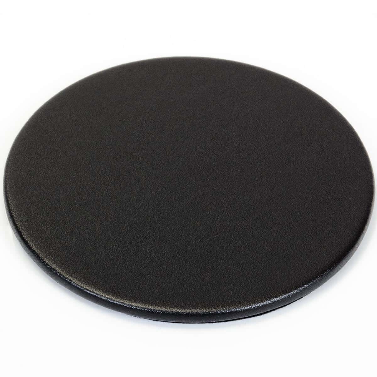 Black Leatherette 10 Round Coaster Set w/ Holder Black Leatherette 10 Round Coaster Set w/ Holder