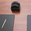 Black Leatherette 10 Round Coaster Set w/ Holder Black Leatherette 10 Round Coaster Set w/ Holder