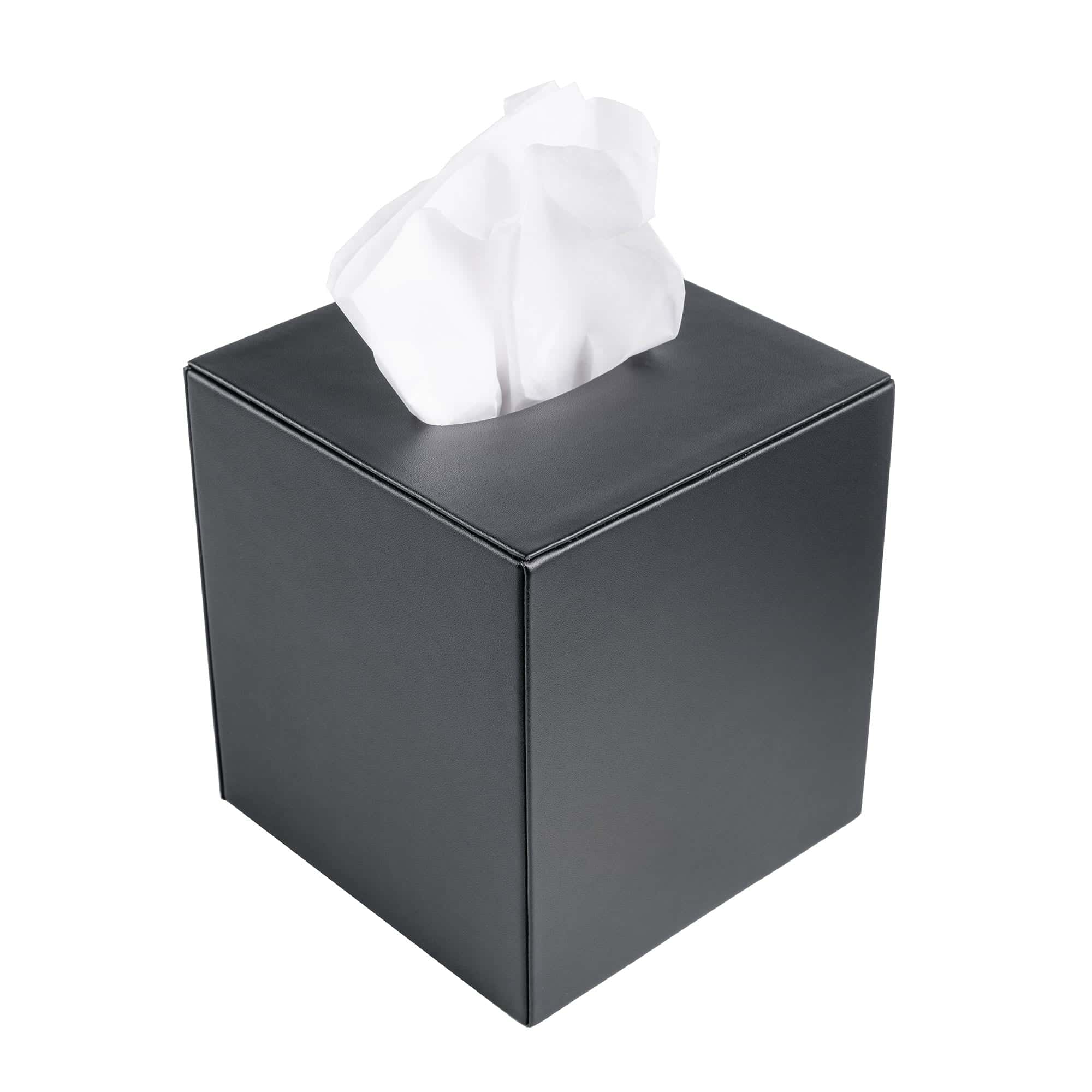 Black Leatherette Tissue Box Cover Black Leatherette Tissue Box Cover