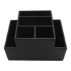 Black Leatherette Multi-Purpose Desk Supply Organizer Black Leatherette Multi-Purpose Desk Supply Organizer