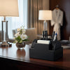 Black Leatherette Multi-Purpose Desk Supply Organizer Black Leatherette Multi-Purpose Desk Supply Organizer