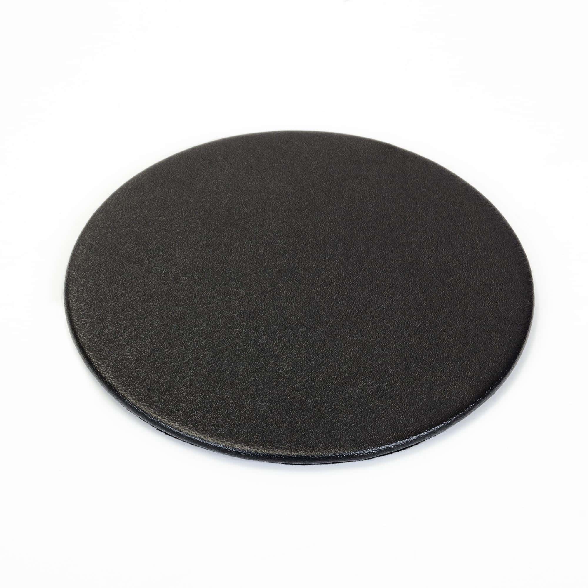 Black Leatherette Round Coaster w/ Thin Metal Core Black Leatherette Round Coaster w/ Thin Metal Core