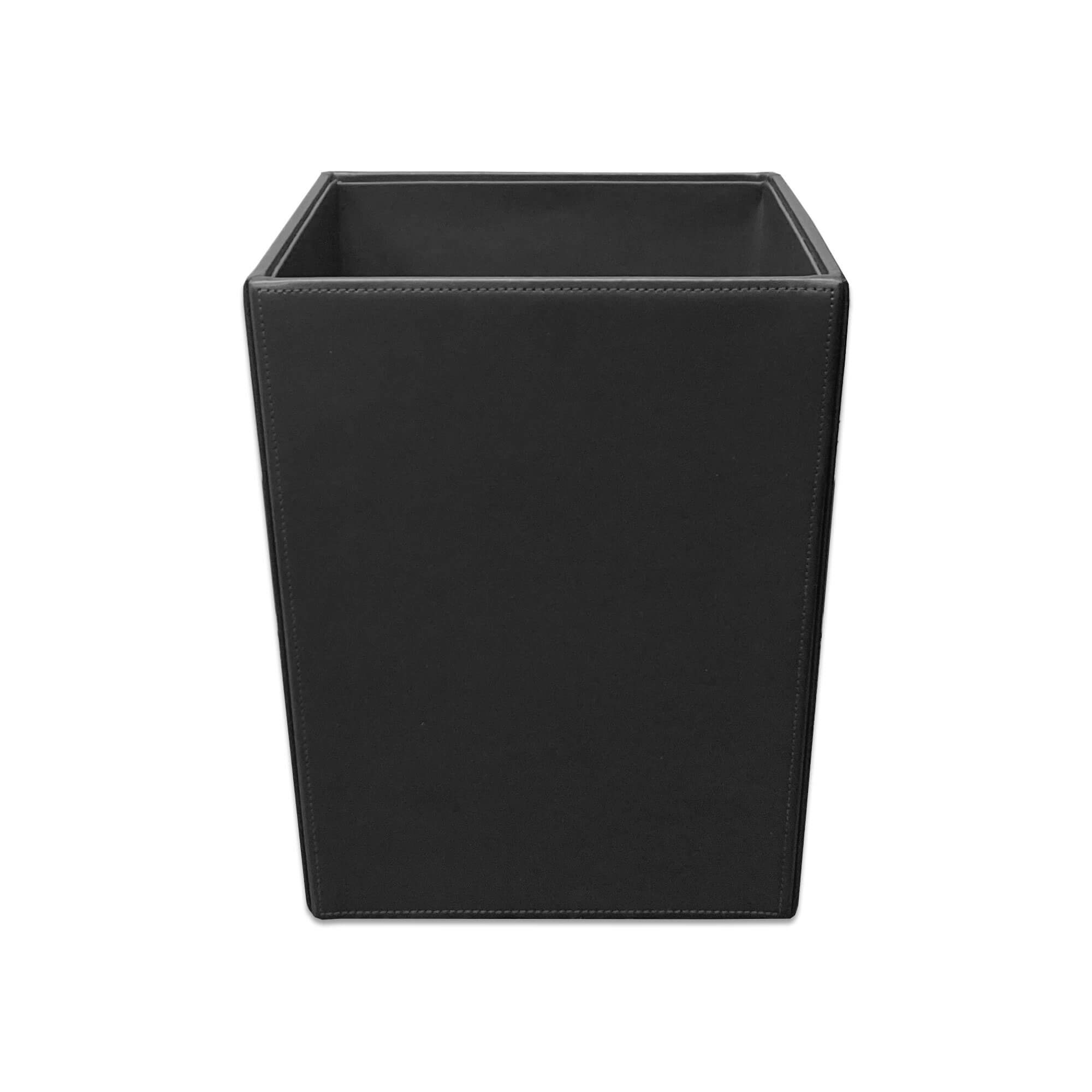 Black Bonded Leather Waste Basket, 14 Qt Black Bonded Leather Waste Basket, 14 Qt