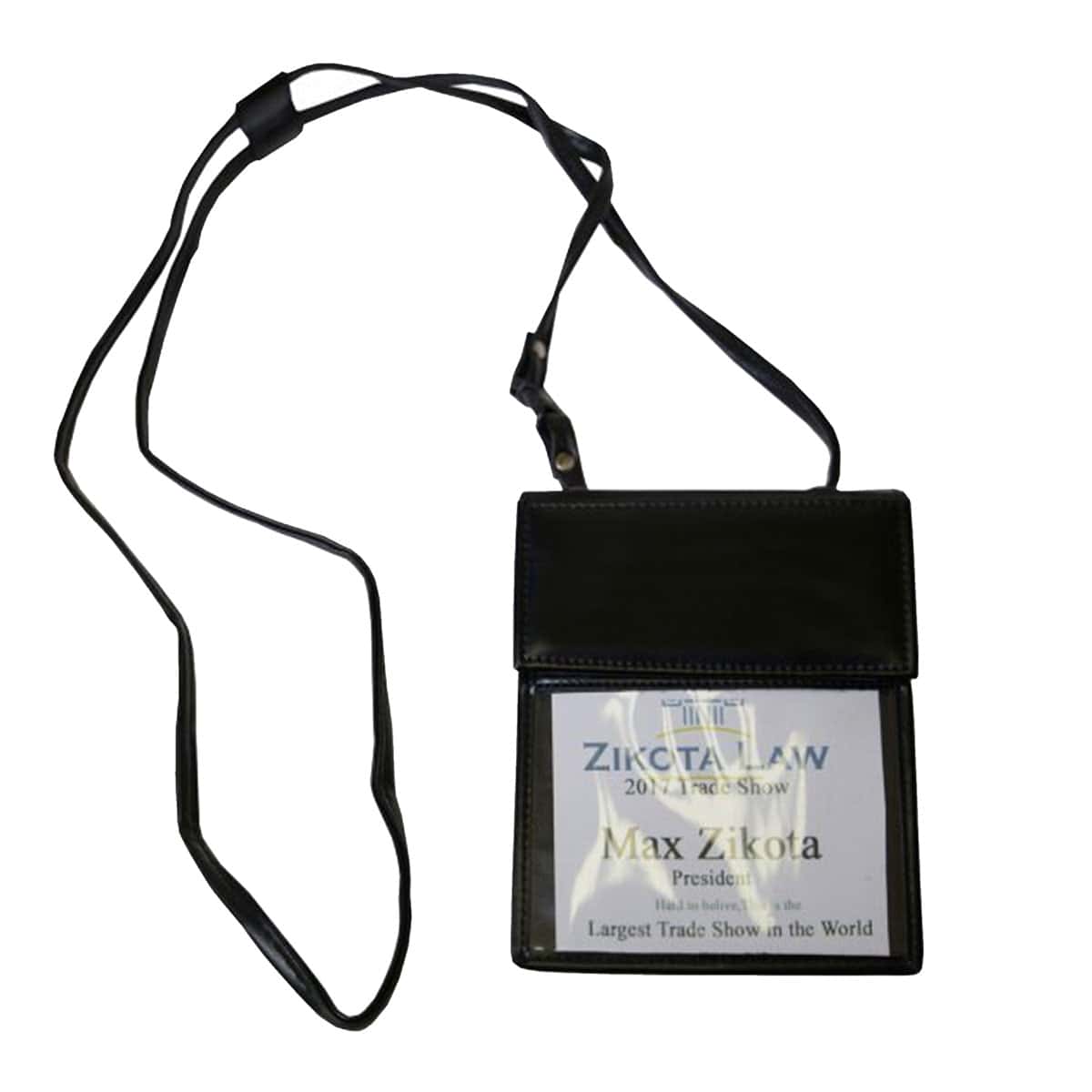 Black Bonded Leather Badge Holder Black Bonded Leather Badge Holder