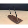 Brown Crocodile Embossed Leather Double Pen Stand Brown Crocodile Embossed Leather Double Pen Stand
