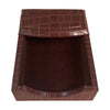 Brown Crocodile Embossed Leather Memo Holder Brown Crocodile Embossed Leather Memo Holder