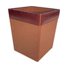 Mocha Leather Square Waste Basket, 14 Qt Mocha Leather Square Waste Basket, 14 Qt