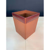 Mocha Leather Square Waste Basket, 14 Qt Mocha Leather Square Waste Basket, 14 Qt