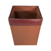 Mocha Leather Square Waste Basket, 14 Qt Mocha Leather Square Waste Basket, 14 Qt