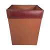 Mocha Leather Square Waste Basket, 14 Qt Mocha Leather Square Waste Basket, 14 Qt