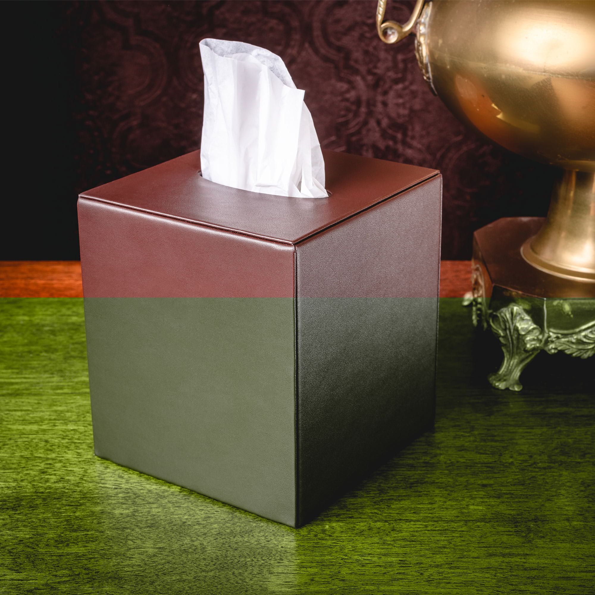Chocolate Brown Leatherette Tissue Box Cover Chocolate Brown Leatherette Tissue Box Cover