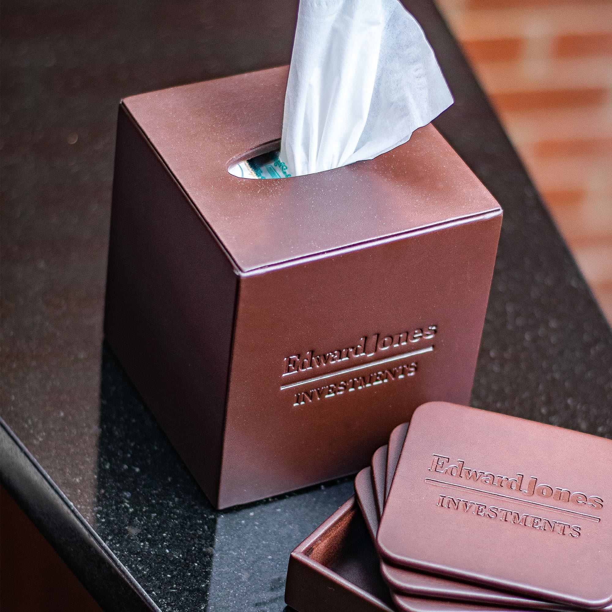 Chocolate Brown Leatherette Tissue Box Cover Chocolate Brown Leatherette Tissue Box Cover