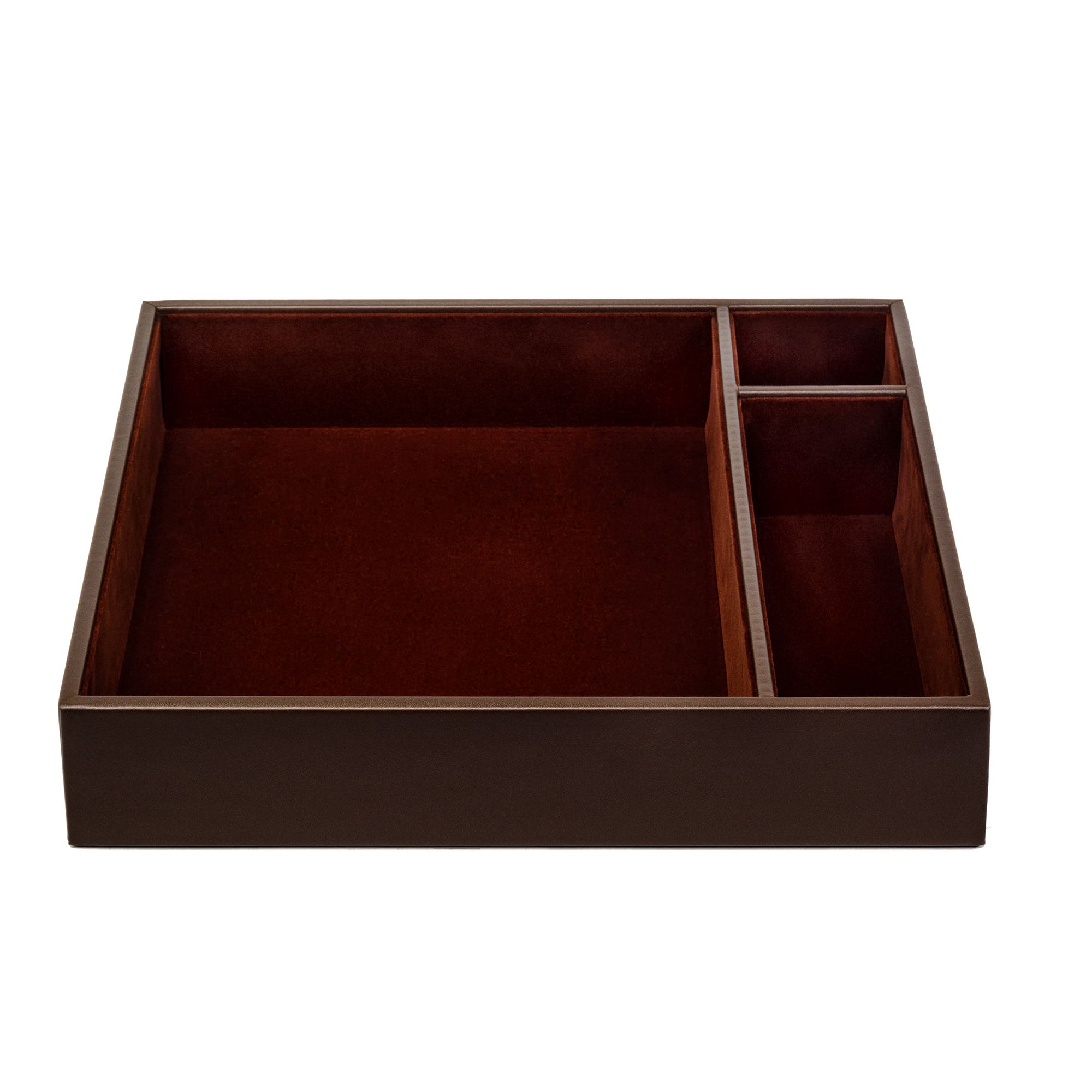 Chocolate Brown Leatherette Organizing Tray Chocolate Brown Leatherette Organizing Tray