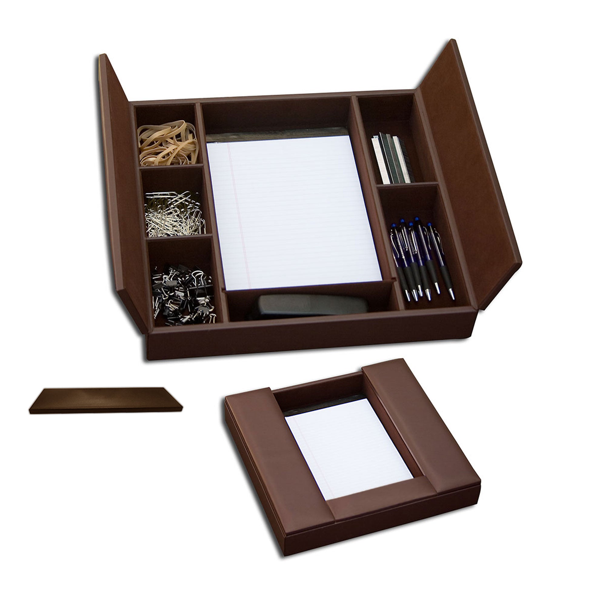 Chocolate Brown Leatherette Conference Room Organizer Chocolate Brown Leatherette Conference Room Organizer