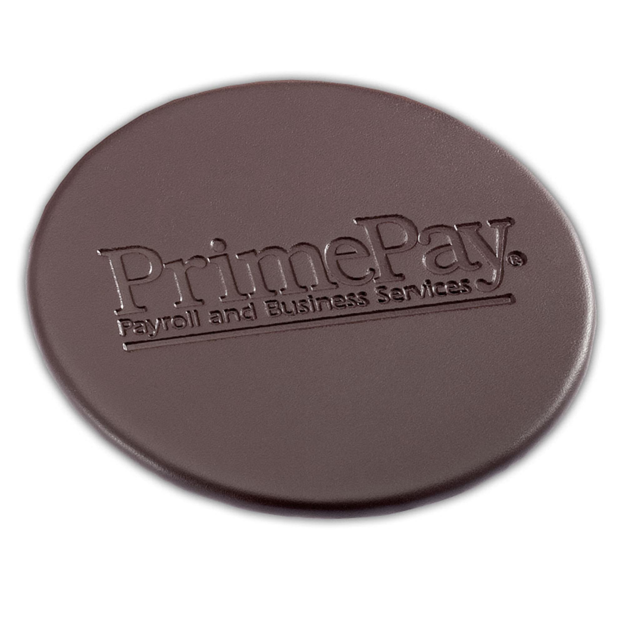 Chocolate Brown Leatherette Coaster, Round Chocolate Brown Leatherette Coaster, Round