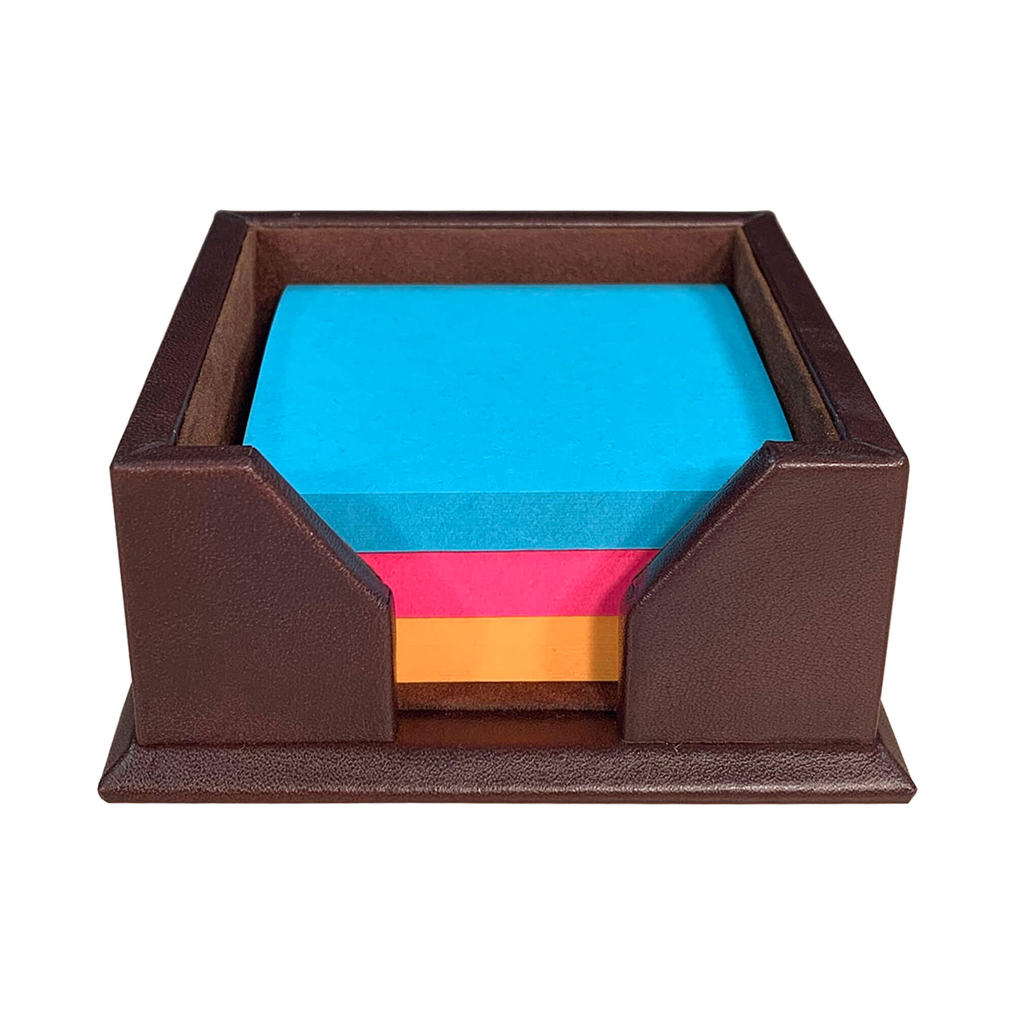 Chocolate Brown Leather 3 x 3 Sticky Note Holder Chocolate Brown Leather 3 x 3 Sticky Note Holder