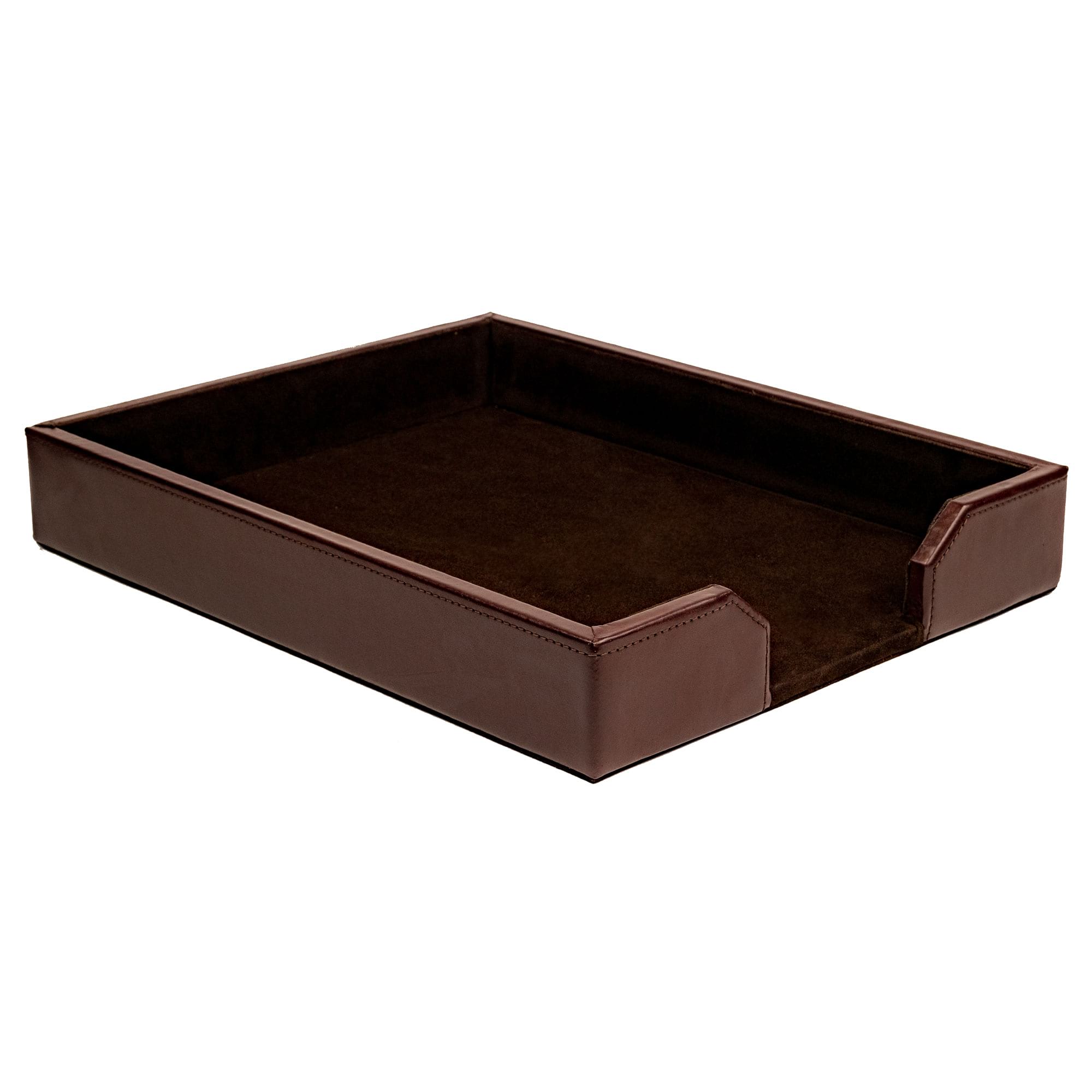 Dark Brown Bonded Leather Letter Tray Dark Brown Bonded Leather Letter Tray
