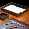 Dark Brown Bonded Leather Letter Tray Dark Brown Bonded Leather Letter Tray