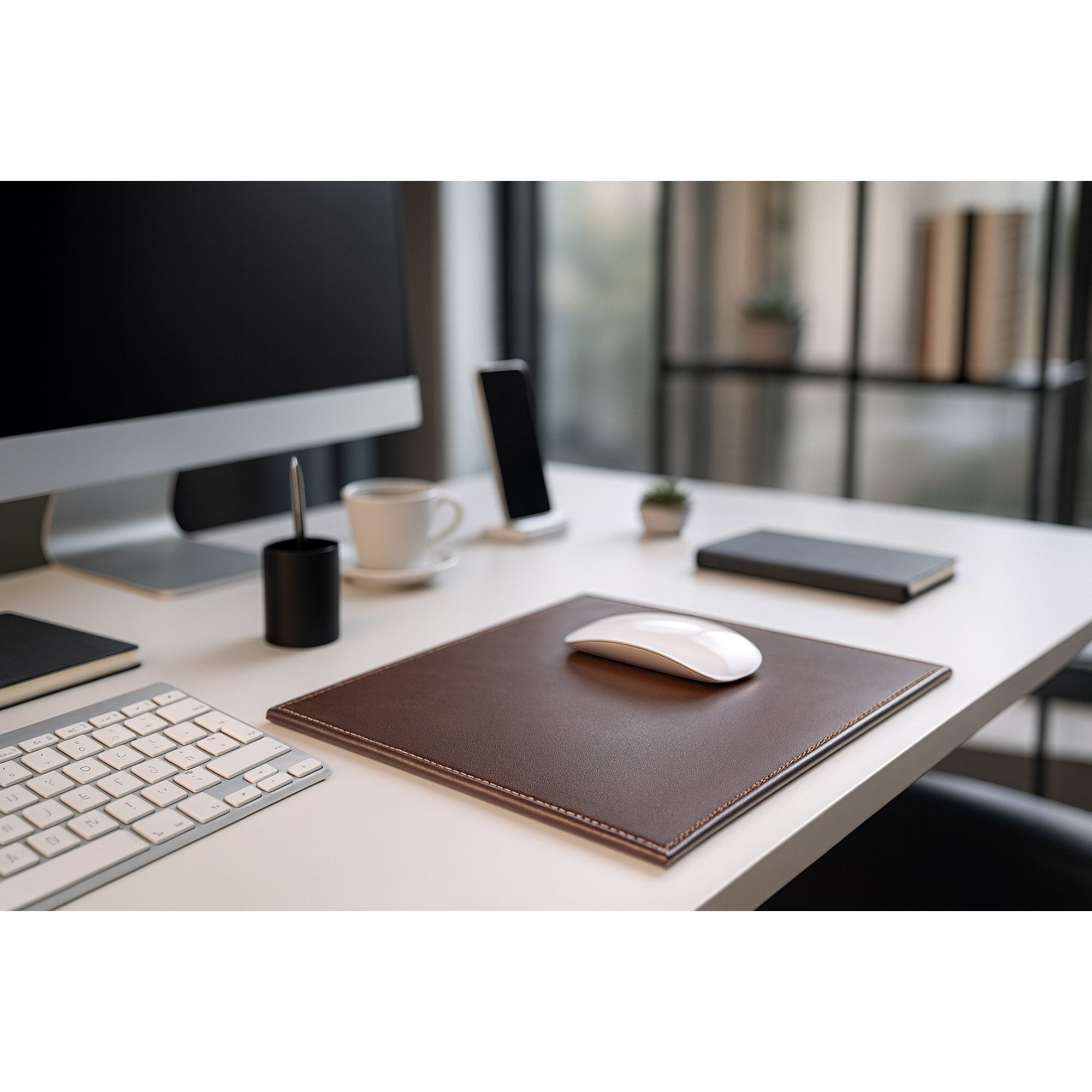 Dark Brown Bonded Leather Mouse Pad Dark Brown Bonded Leather Mouse Pad