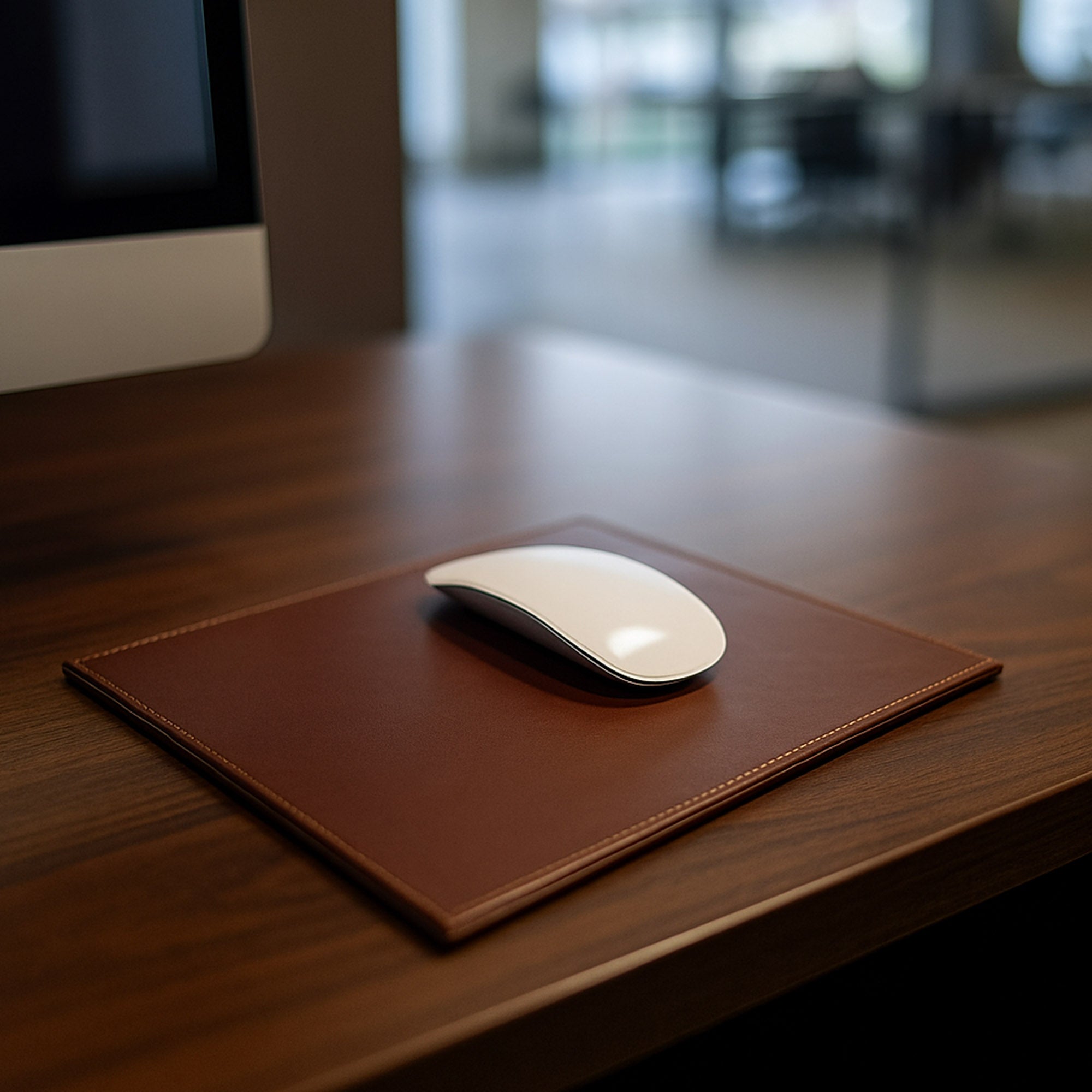 Dark Brown Bonded Leather Mouse Pad Dark Brown Bonded Leather Mouse Pad