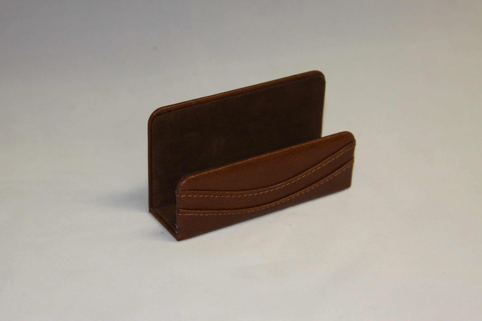 Cognac Brown Italian Leather Business Card Holder Cognac Brown Italian Leather Business Card Holder